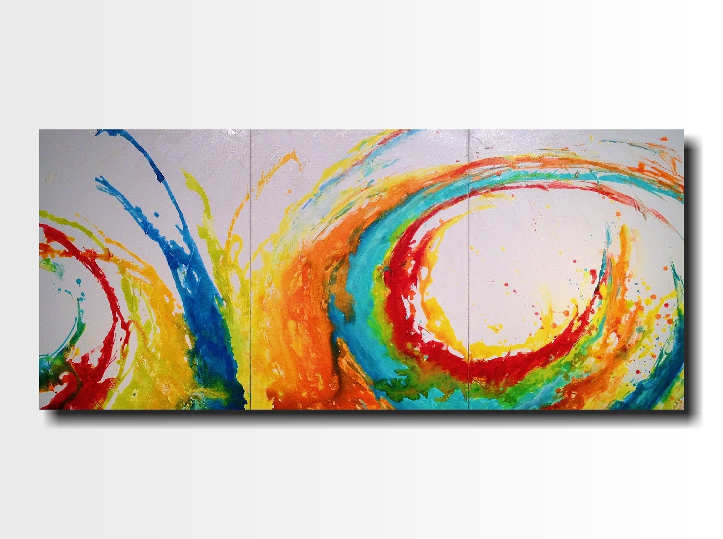 Large Abstract paintings Art 24 X 54 FREE US SHIPPING