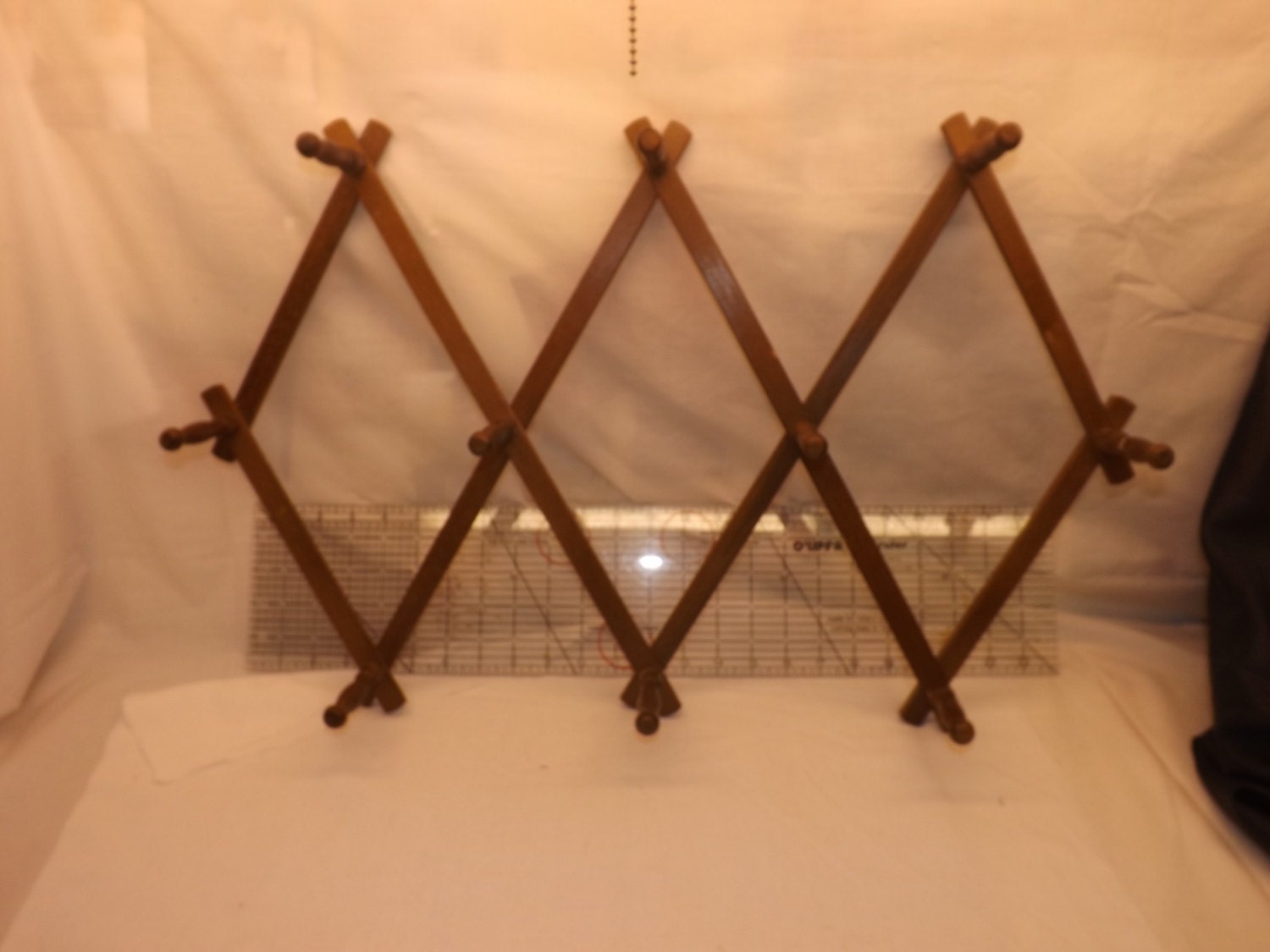 Wooden Accordion Peg Rack Jewelry Organizer Hat Rack Mug Rack