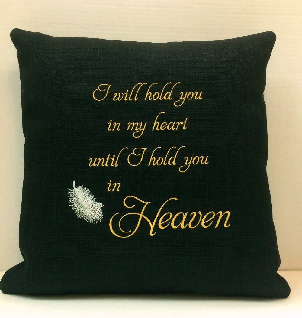 Embroidered Memory Pillow Sympathy Gift Bereavement Gift