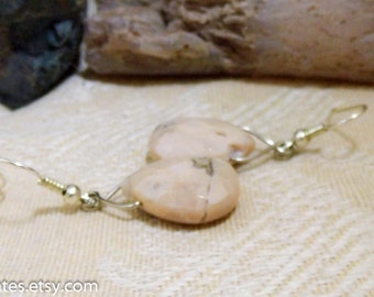 Faceted Jasper Silver Dangle Earrings