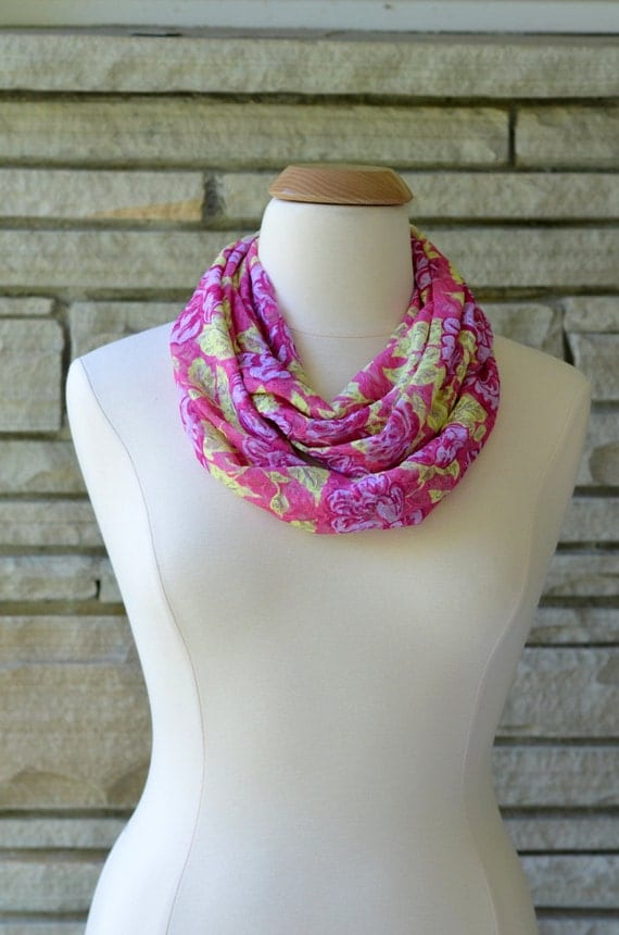 Lace Infinity Scarf in Bright Colors by CreationsbySavannah