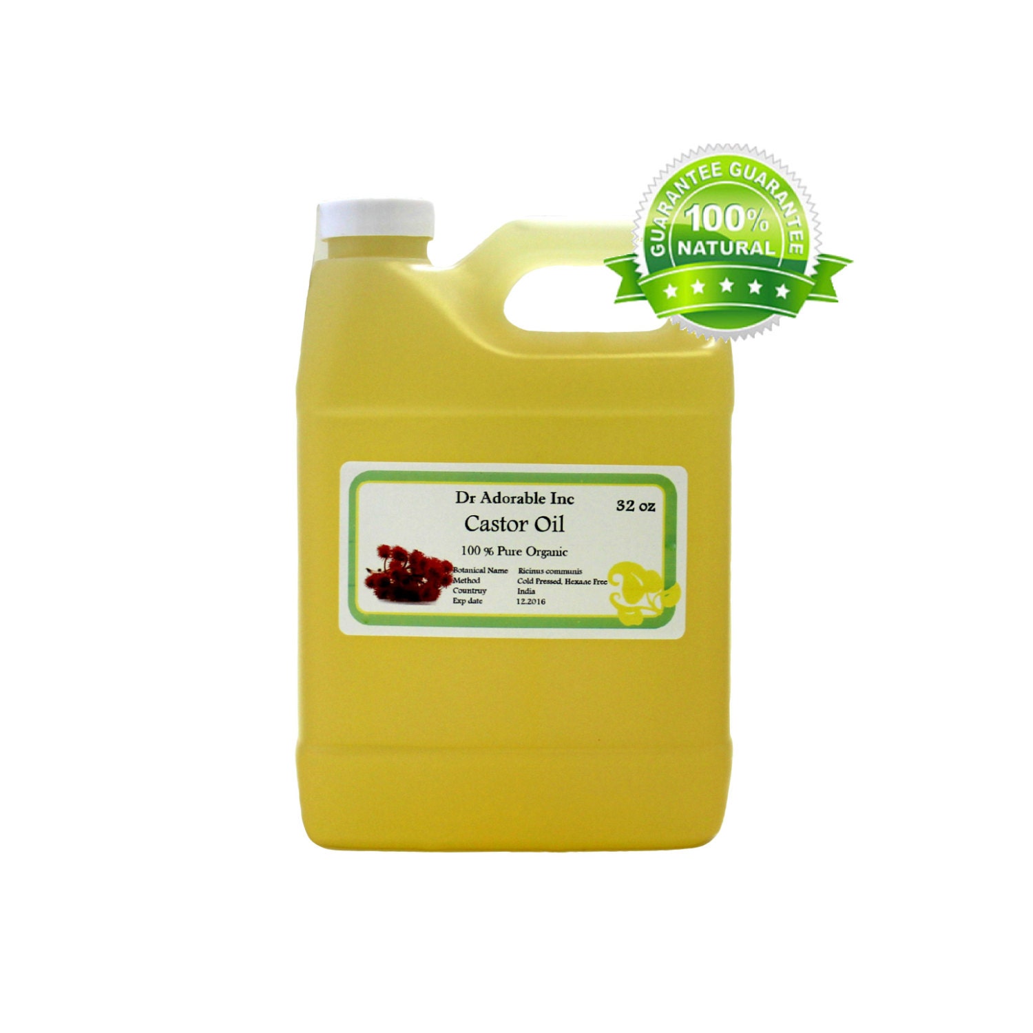 32 Oz Organic Castor Oil 100 Pure Cold Pressed 8488