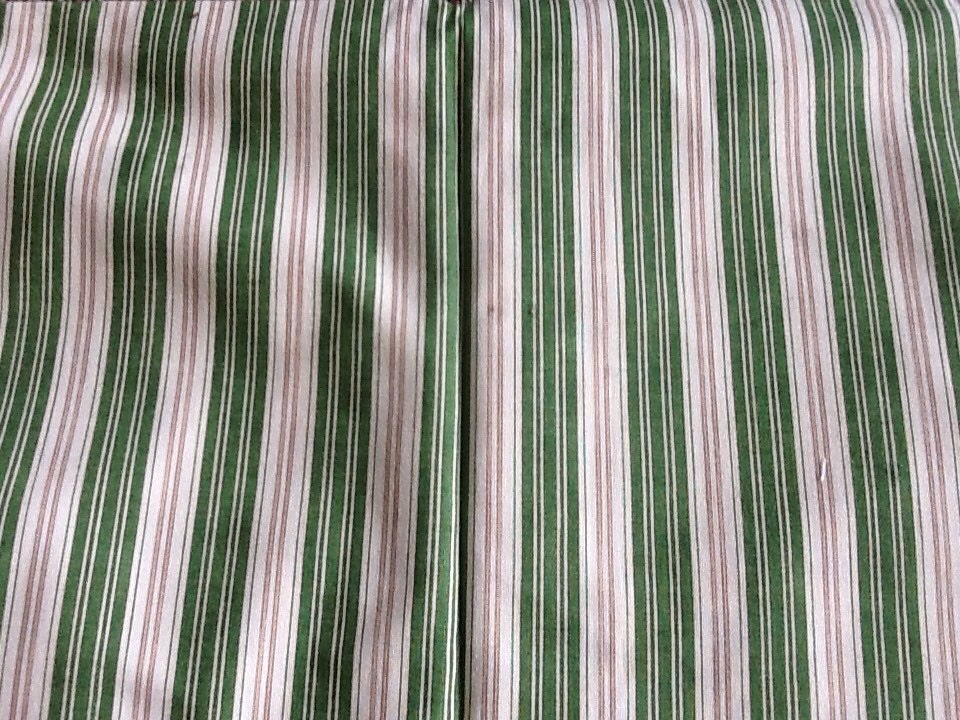 Green Striped Cotton Quilting Fabric Material