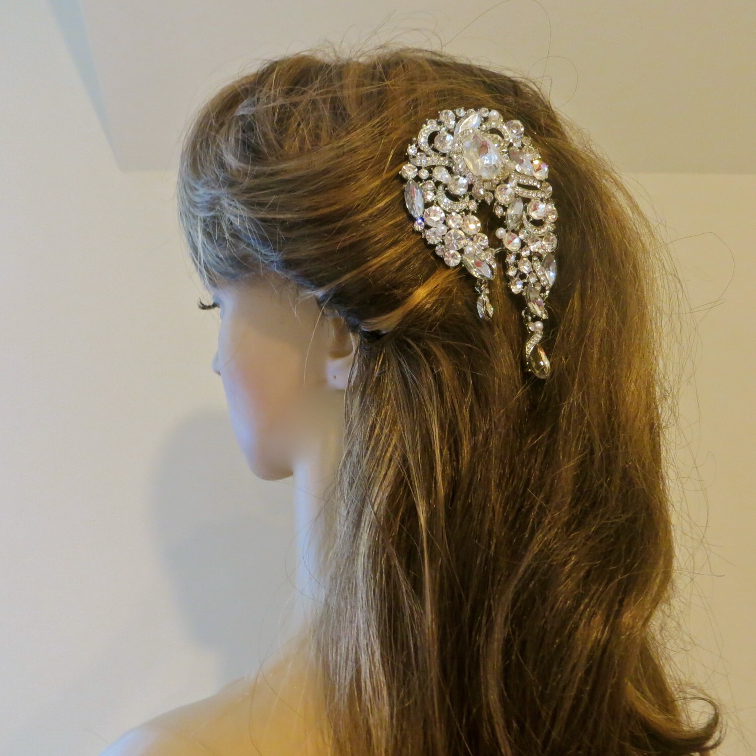 Rhinestone Bridal Comb Crystal Hair Comb Wedding By Ctroum 3374