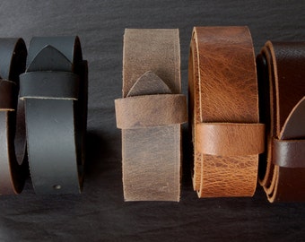 Leather Belts with Snaps for Suits or Jeans Custom Cut Buffalo Leather Belts 1.5" and 1.25" Wide for Men Ladies Kids Made to Measure for YOU
