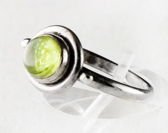 Simple Cabochon Sterling Silver Ring