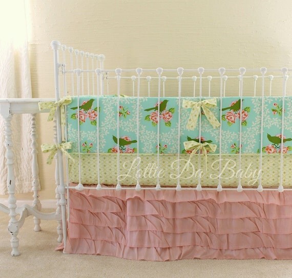 Pink Ruffled Crib Skirt