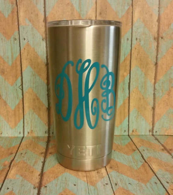 Yeti Tumbler Monogram Decal by AshwoodBoutique on Etsy