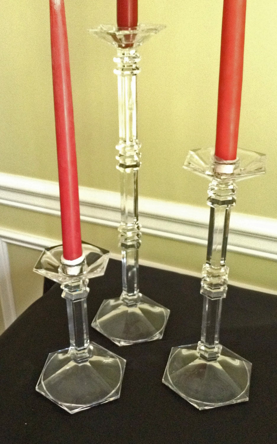Lead Crystal Candlesticks Set of 3 Mikasa discontinued