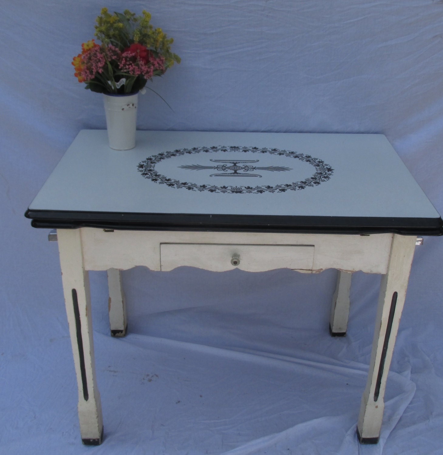Antique Art Deco Classical Porcelain Top Table Haute Juice
