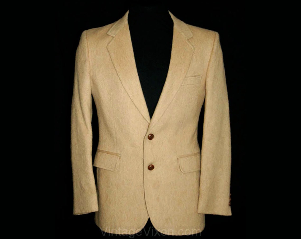 Men's Small 1970s Camel Hair Suit Jacket Made in London