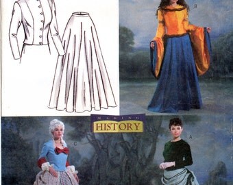 Butterick B4154 Misses' Renaissance Medieval and Victorian Costumes Sewing Pattern - Uncut - Size 6, 8, 10