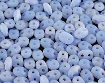 Superduo 2.5x5mm OPAL BLUE WHITE Luster Matte