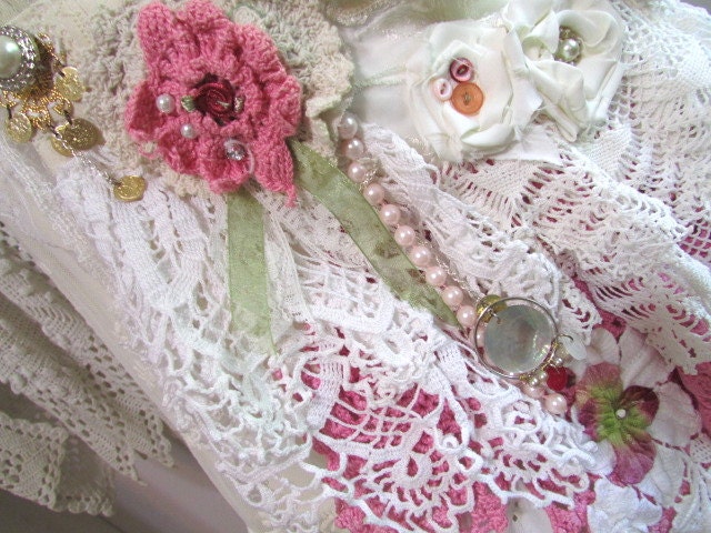 Frilly Lace Bag romantic victorian shabby n chic purse pink