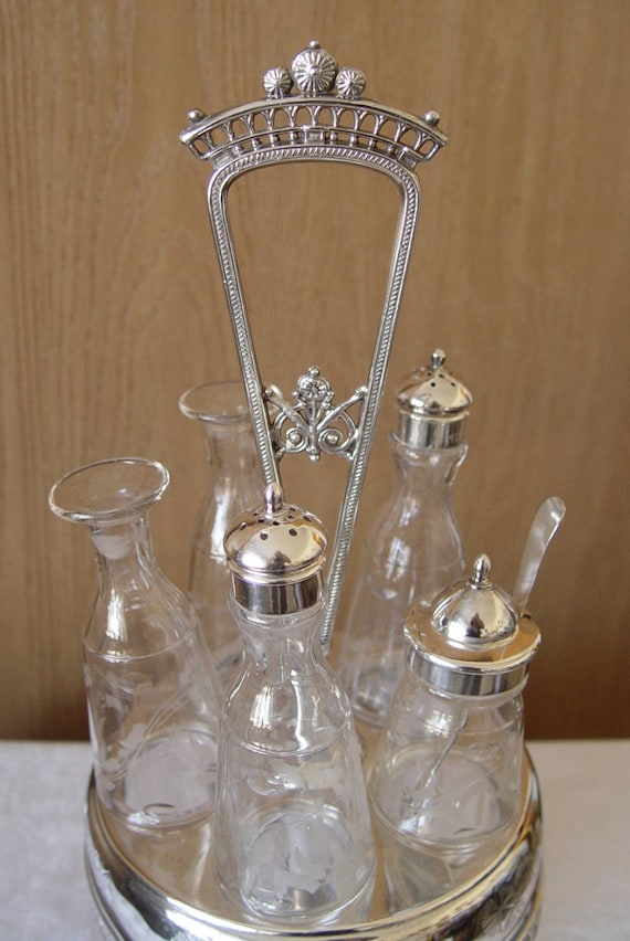 Antique Victorian Cruet Bottles SET Castor by calicoartist
