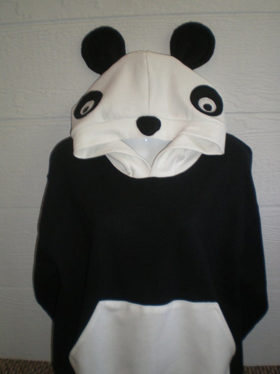 Panda Hoodie Pullover Hooded Panda Sweatshirt Black And 