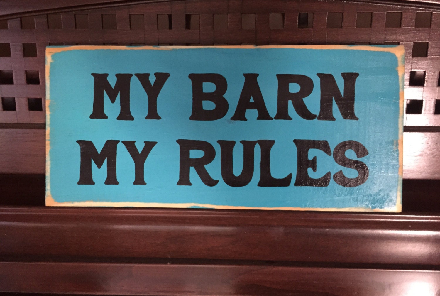 My Barn My Rules Shabby Sign Plaque Country Chic Girl Women