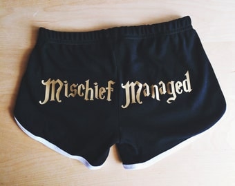 Mischief Managed Shorts - Inspired by Harry Potter - Made in USA by So Effing Cute
