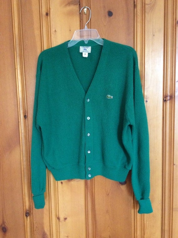 lacoste green cardigan