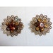 Vintage 1950s Amber Rhinestone Earrings