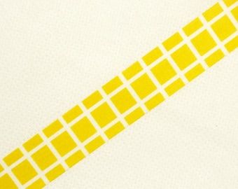Japanese Washi Masking Tape - Yellow Large Grid - 11 yards