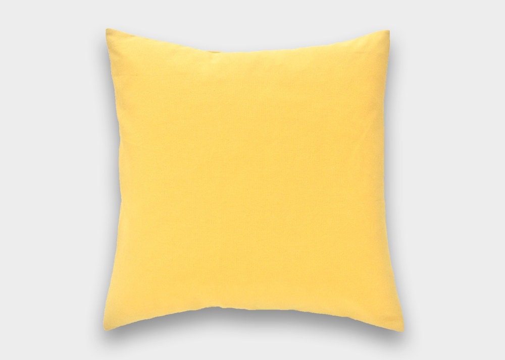 50% OFF CLEARANCE Solid Yellow Decorative Pillow Cover. 18x18.