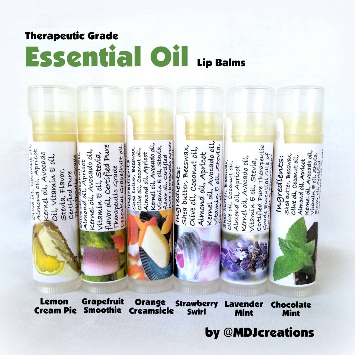 Essential Oil Lip Balm with Shea Butter and other oils.