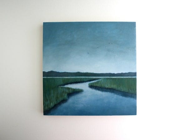 Marsh Landscape Oil Painting - 10 x 10