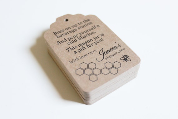 Wedding Favor Tags Bridal Shower Favor Tags Honey Bee or Theme of Your Choice 150 Labels Il_570xn