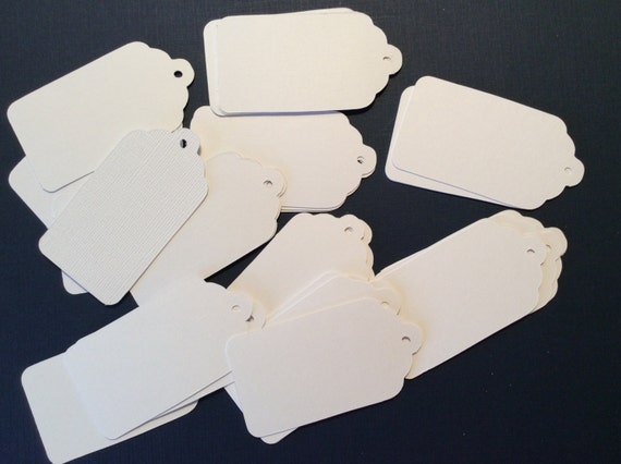 33 White Tags with Holes White by Scrappin2some on Etsy