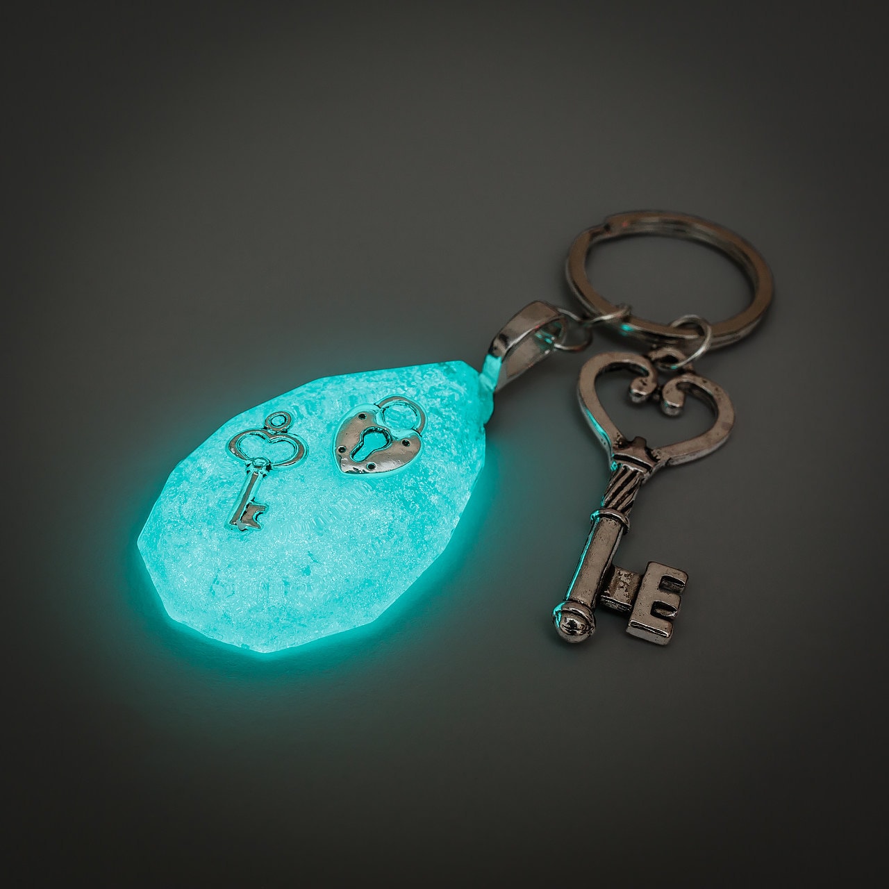 Glowing keychain glow in the dark tear drop by FrozenCrafts