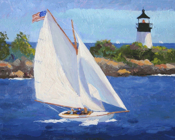 sailboat lighthouse paintings