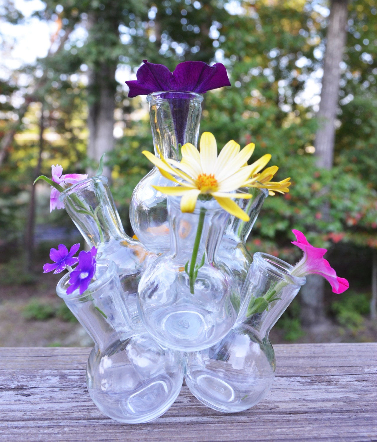Mini Bubble Vases....Vintage Stacked Rooting Vase