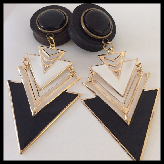 Pick Size Black Gold Egyptian Lover Triangle Dangle Ebony