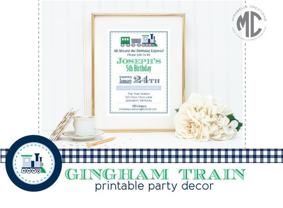 Train Digital Printable Party Collection -- Mirabelle Creations Il_570xn