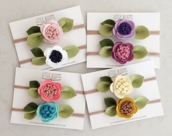 SALE - Felt Flower Headband - nylon headband