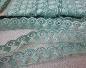 Teal trim lace vintage lace aqua trim lace supplies,1,2 cm high,5 yards