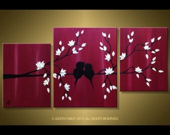 Burgundy painting | Etsy