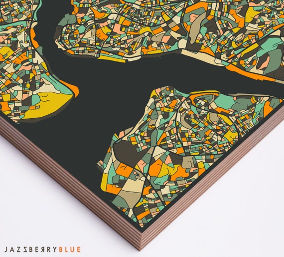 ISTANBUL MAP Modern Wall Art for the Home Decor Ready to