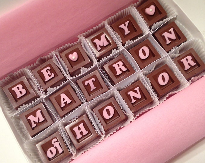 Will You Be My Matron of Honor Chocolate Gift - Matron of Honor chocolate question - Unique Gift to Ask Your