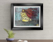 Woman Real Curves Signed Art Print of Signature Original By Rafi Perez