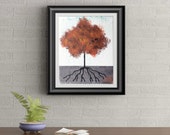 Orange Tuft Tree Signed Art Print of Signature Original By Rafi Perez