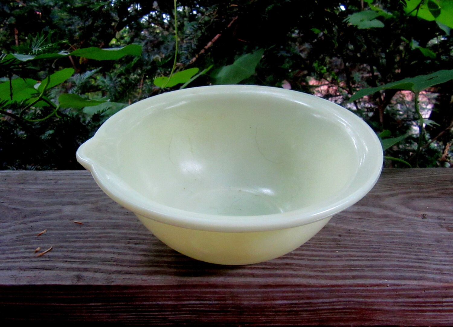 mckee custard glass bowl with pouring spout by 2manymiles on Etsy