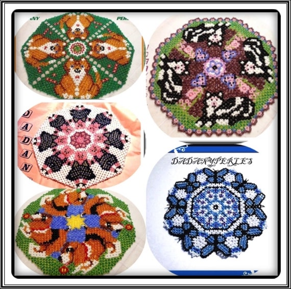 5 pattern bead weaving doily animal by dadanyperles on Etsy