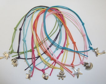 Ankle Bracelet Anklet - Adjustable Cord String in 8 Designs - Summer Beach Holiday