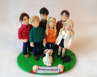 Custom Family Polymer Clay Figurine, Polymer Clay Family Cake Topper. A Hand Crafted Art Sculpture.
