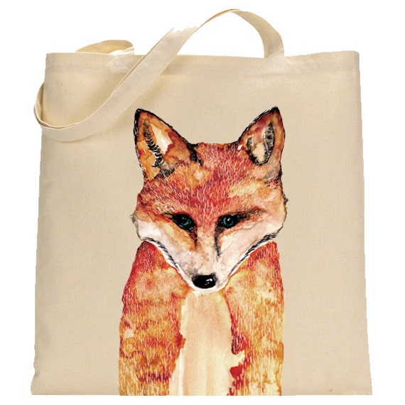 Tote Bag - Digitally Printed Cotten Canvas Tote Shopping Bag Fox Bag ...