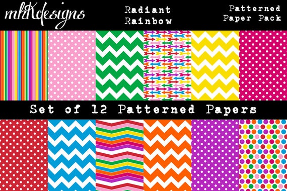 Radiant Rainbows Patterned Paper Pack