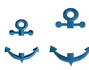 Mini Anchor Split Machine embroidery Design, 5 sizes, filled stitch, digital download, monogram frame