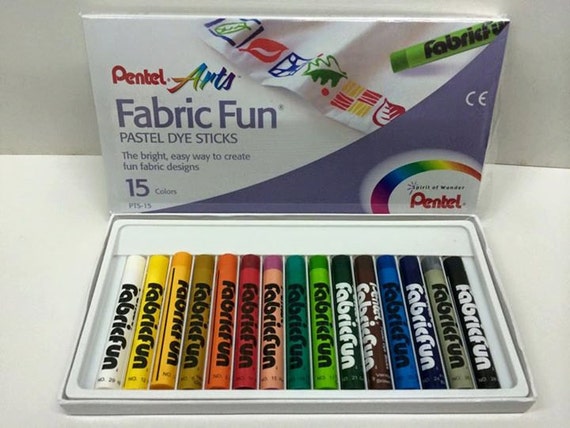 Pentel Arts Fabric Fun Pastel Dye Sticks 15 Colors the